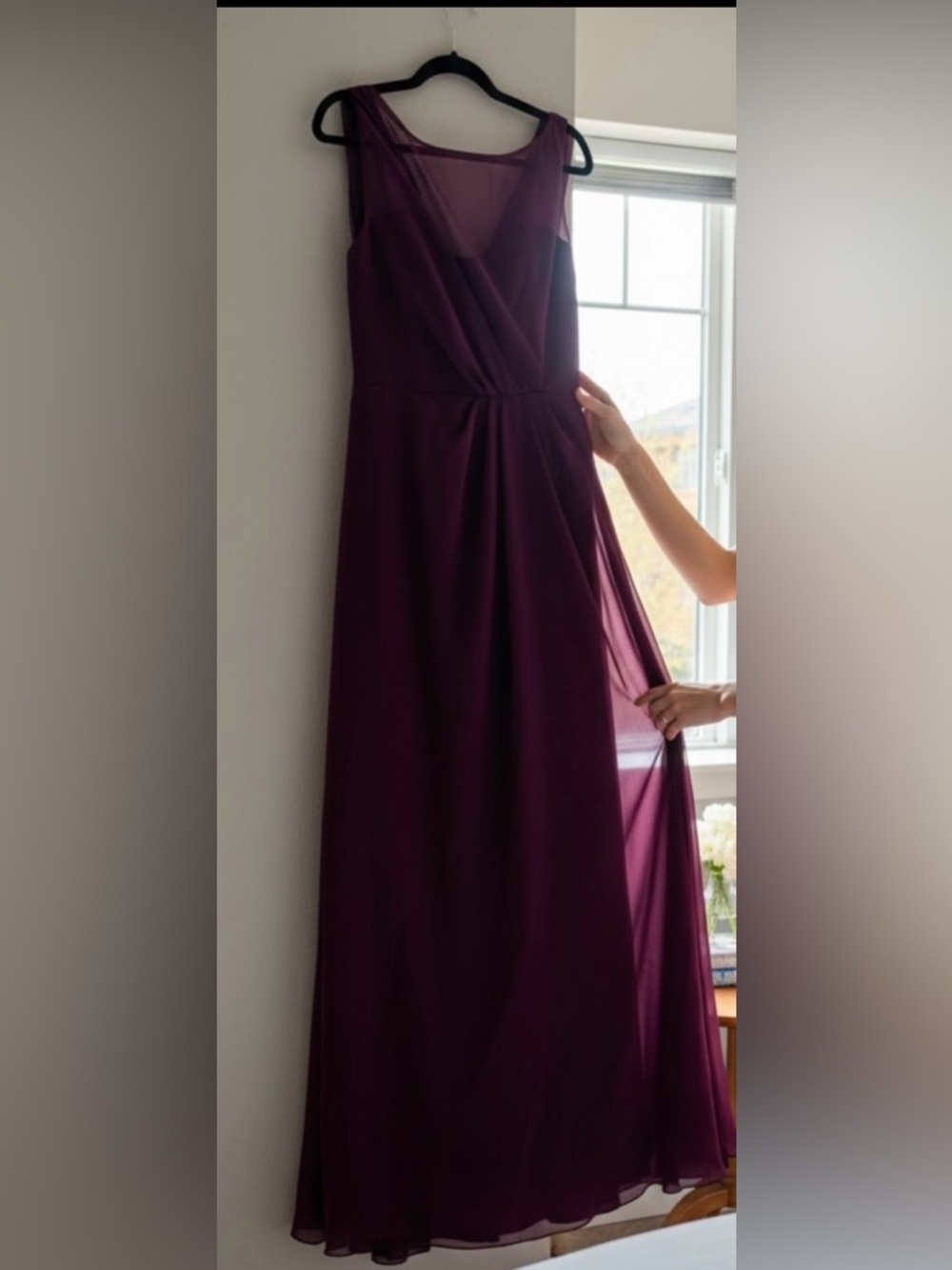 Jim Hjelm Occasions Plum Chiffon long Size 8 Elegant Formal Dress